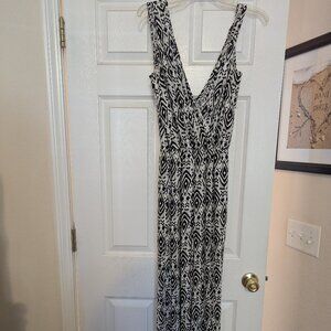 Black and beige long romper